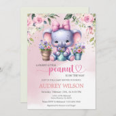 Elephant Baby Shower Sweet Little Peanut Garden Einladung (Vorne/Hinten)