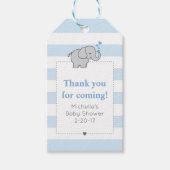 Elephant Baby Shower Tag - Junge Geschenkanhänger (Vorderseite)