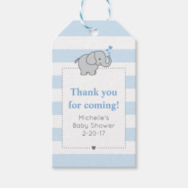 Elephant Baby Shower Tag - Junge Geschenkanhänger