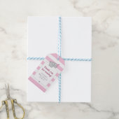 Elephant Baby Shower Tag - Mädchen Geschenkanhänger (Mit Garn)