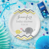Elephant Baby Shower Teller | Gelbgrau Zickzack (Party)