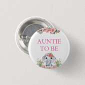 Elephant Baby Shower Tuntie zu sein Button (Vorne & Hinten)