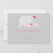 Elephant Baby Shower Twin Girls Einladung (Vorderseite)