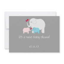 Elephant Baby Shower Twins Boy Girl
