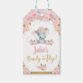 Elephant Baby Shower Über den Pop Gefallen Geschen Geschenkanhänger (Vorderseite)