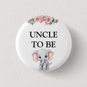 Elephant Baby Shower Uncle Button (Vorderseite)