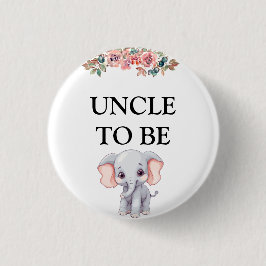 Elephant Baby Shower Uncle Button
