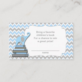 Elephant Baby Shower verlosen Tickets blau Begleitkarte