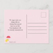 Elephant Baby Shower Vielen Dank Postcard Postkarte (Rückseite)