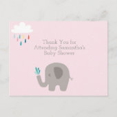 Elephant Baby Shower Vielen Dank Postcard Postkarte (Vorderseite)