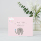 Elephant Baby Shower Vielen Dank Postcard Postkarte (Stehend Vorderseite)