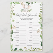 Elephant Baby Shower Word Scramble Game (Vorderseite)