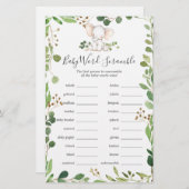 Elephant Baby Shower Word Scramble Game (Vorne/Hinten)