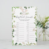 Elephant Baby Shower Word Scramble Game (Stehend Vorderseite)