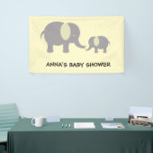 Elephant Baby Shower - Yellow and Gray Banner (Messeveranstaltung)
