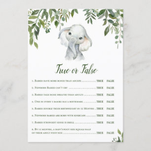 Elephant Baby Showgame mit Antwort auf die 12x18 Einladung