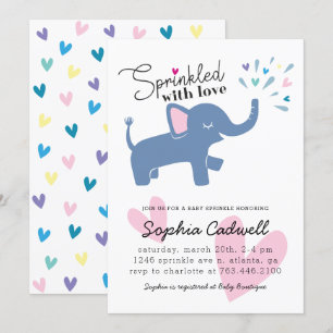 Elephant Baby Sprinkle Einladung