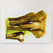 Elephant & Baby - Tiere Art Puzzle (Horizontal)