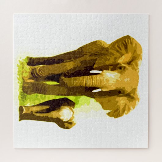 Elephant & Baby - Tiere Art Puzzle (Horizontal)