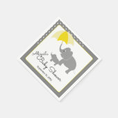 Elephant & Baby, Umbrella Baby Dusche Serviette (Ecke)