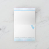 Elephant Baby Vielen Dank Blue Gingham Dankeskarte (Innenseite)