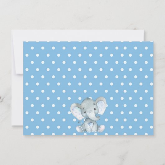 Elephant Babydusche Danke-Karte Dankeskarte (Rückseite)