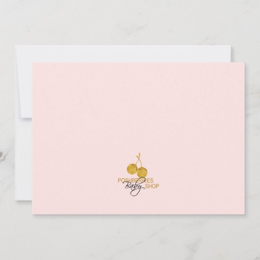 Elephant Babydusche - Rosa Einladung (Rückseite)