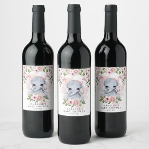 Elephant Babydusche Weinetikett