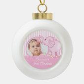 Elephant Baby's First Christmas Foto Keramik Kugel-Ornament (Vorderseite)