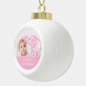 Elephant Baby's First Christmas Foto Keramik Kugel-Ornament (Rechts)