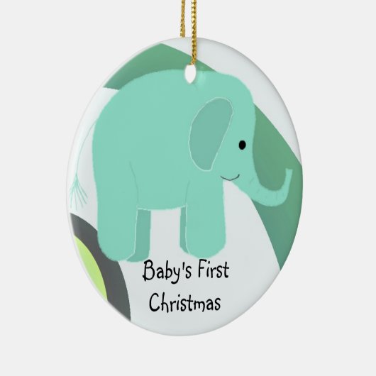 Elephant Baby's First Christmas Keramik Ornament (Rechts)