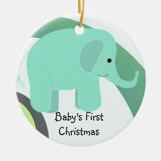 Elephant Baby's First Christmas Keramik Ornament (Vorne)