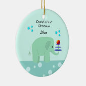Elephant Baby's First Christmas Keramik Ornament (Rechts)