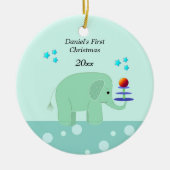 Elephant Baby's First Christmas Keramik Ornament (Vorne)