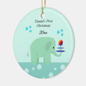 Elephant Baby's First Christmas Keramik Ornament (Links)