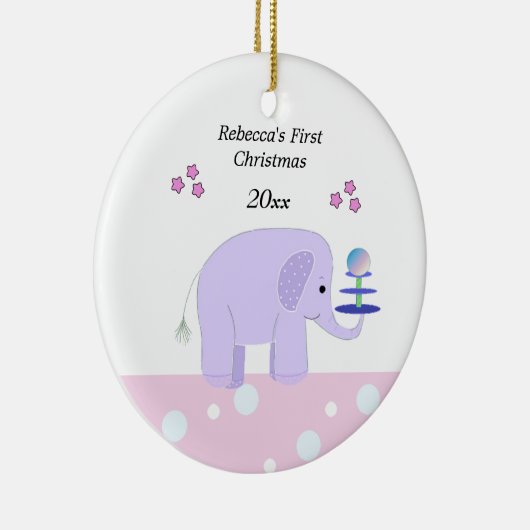 Elephant Baby's First Christmas Keramik Ornament (Rechts)