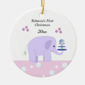 Elephant Baby's First Christmas Keramik Ornament (Vorne)