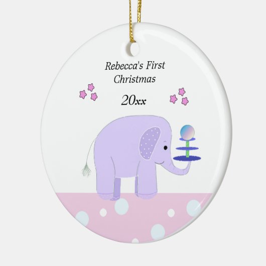 Elephant Baby's First Christmas Keramik Ornament (Links)