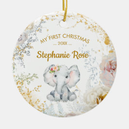 Elephant Baby's First Christmas Keramik Ornament