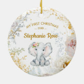 Elephant Baby's First Christmas Keramik Ornament (Hinten)