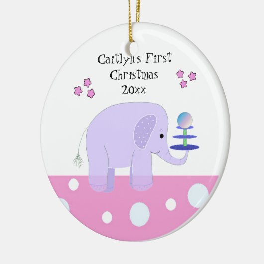 Elephant Baby's First Christmas Keramikornament (Links)