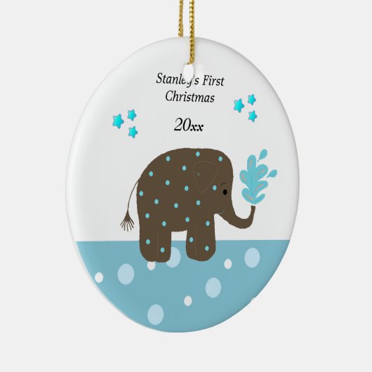 Elephant Baby's First Christmas Keramikornament (Rechts)