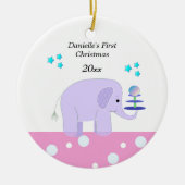 Elephant Baby's First Christmas Keramikornament (Vorne)