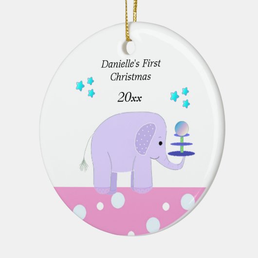 Elephant Baby's First Christmas Keramikornament (Links)