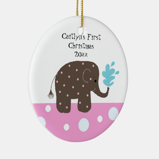 Elephant Baby's First Christmas Keramikornament (Rechts)