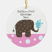 Elephant Baby's First Christmas Keramikornament (Vorne)