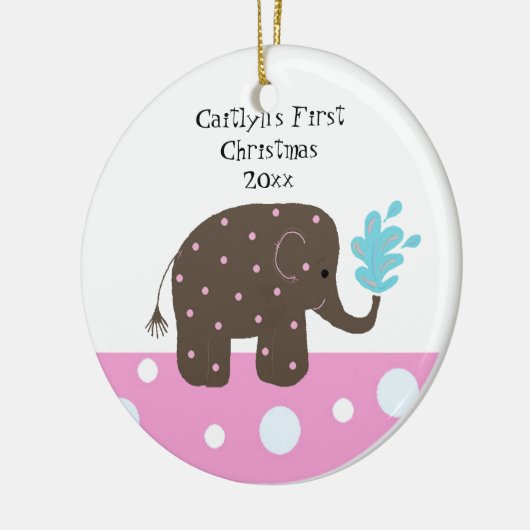 Elephant Baby's First Christmas Keramikornament (Links)