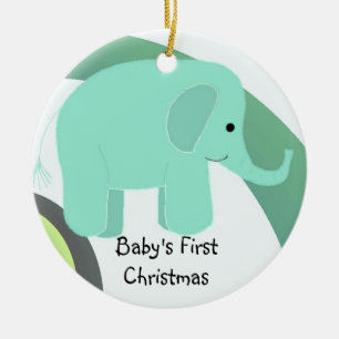 Elephant Baby's Frist Christmas Keramik Ornament