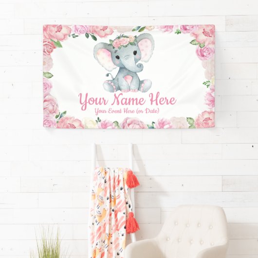 Elephant Backdrop Table Decor, Bannersignierung De Banner (Insitu)