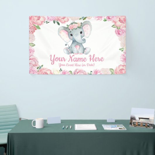 Elephant Backdrop Table Decor, Bannersignierung De Banner (Messeveranstaltung)